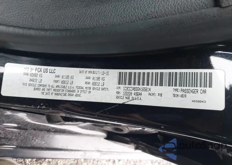 2016 Chrysler 200 Limited z USA, uszkodzony, nr VIN 1C3CCCAB3GN165614